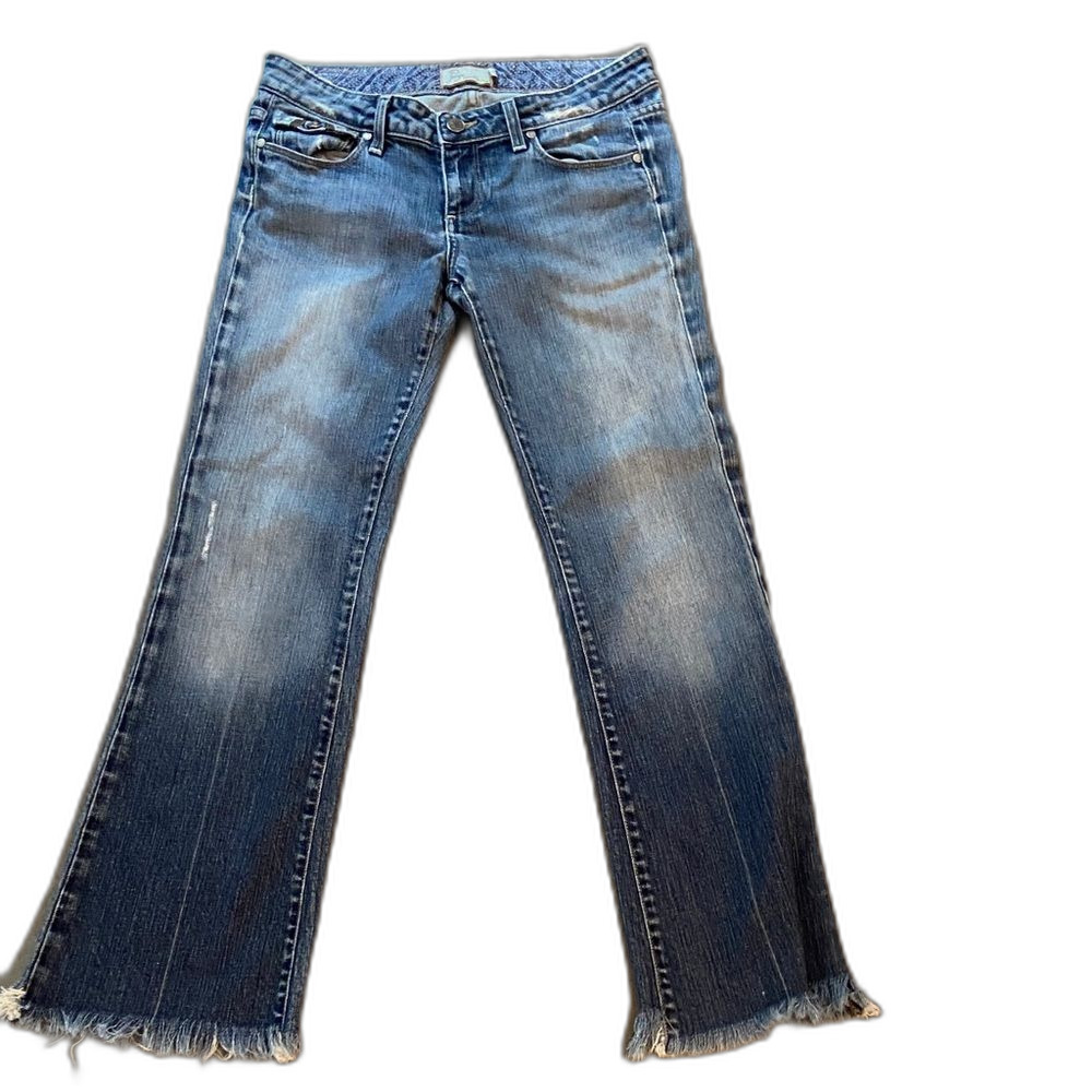 PAIGE Distressed Blue Flare Jeans sz 29